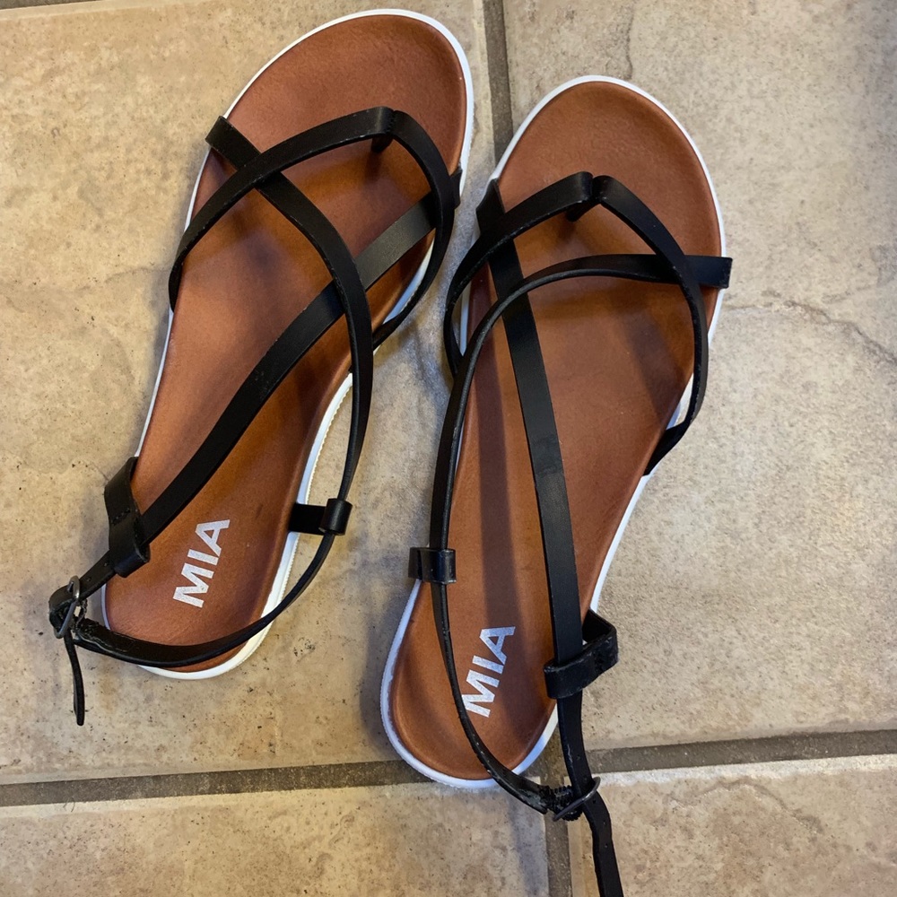Mia black and white sandals. Never worn.